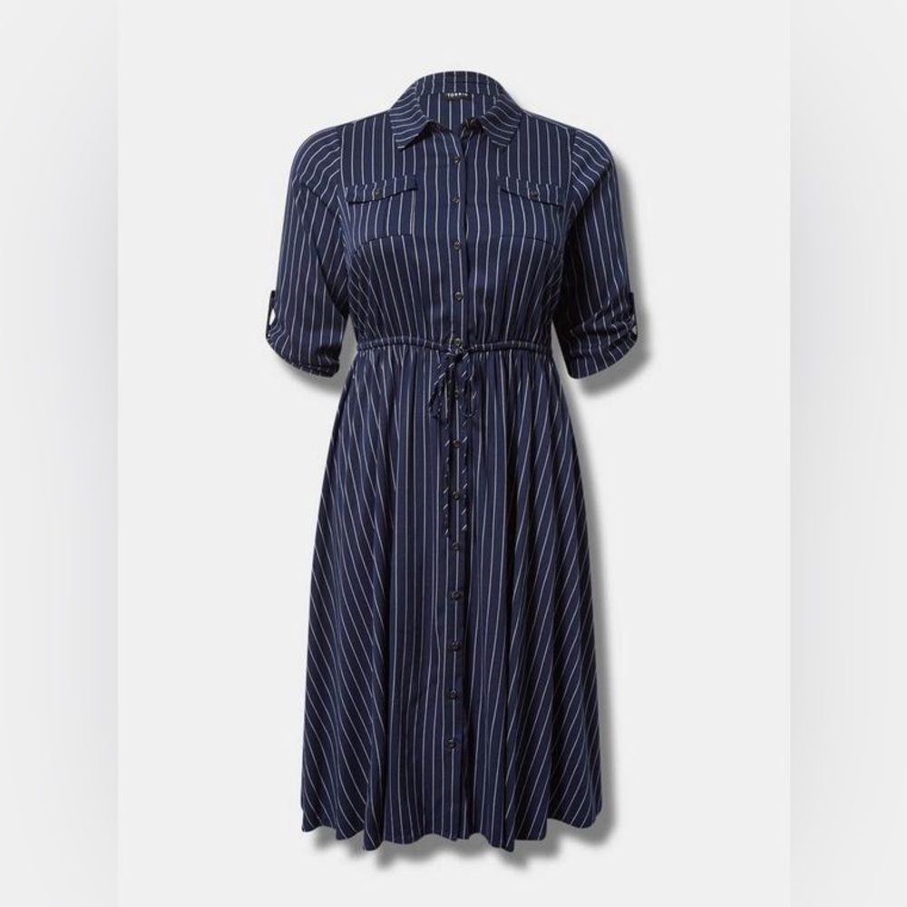 Midi Challis Shirt Dress